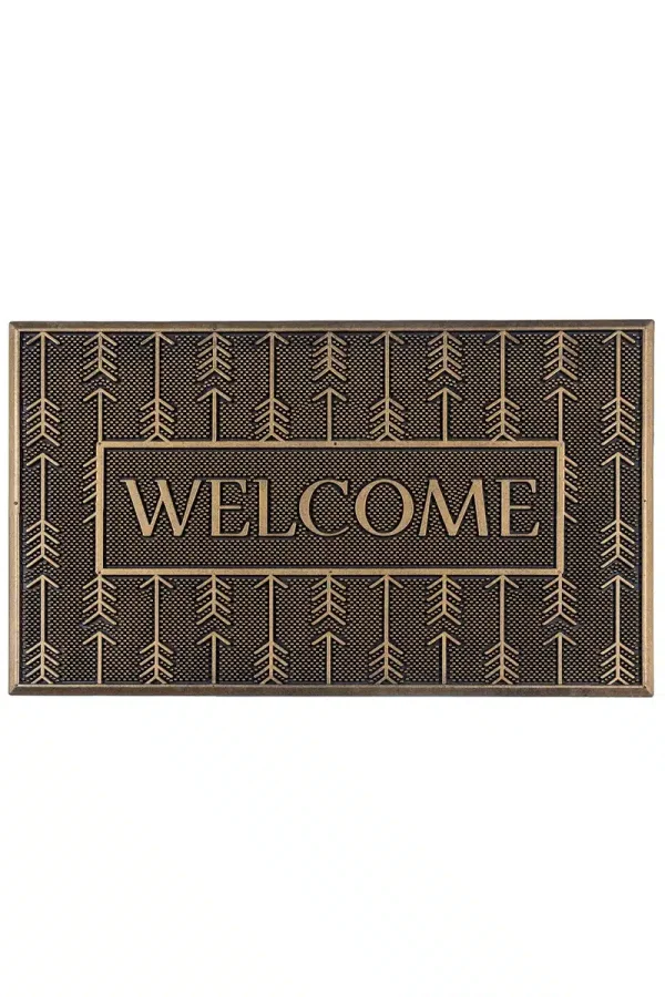 שטיח כניסה לבית וולקם Welcome זהב