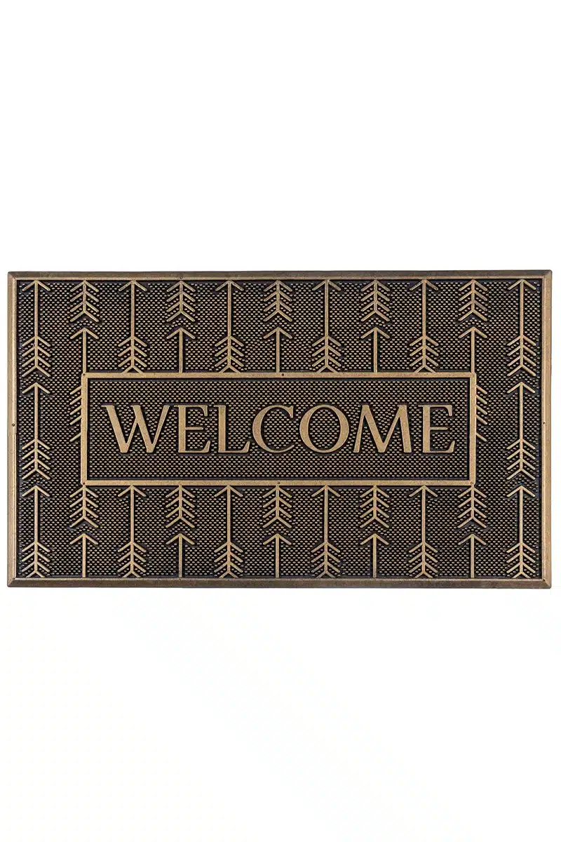 שטיח כניסה לבית וולקם Welcome זהב