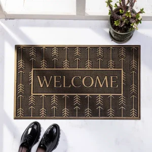 שטיח כניסה לבית וולקם Welcome זהב
