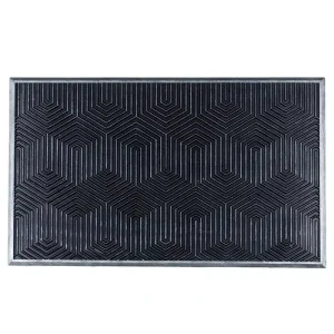 שטיח כניסה לבית גאומטרי אפור