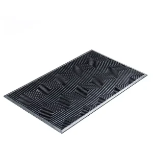 שטיח כניסה לבית גאומטרי אפור