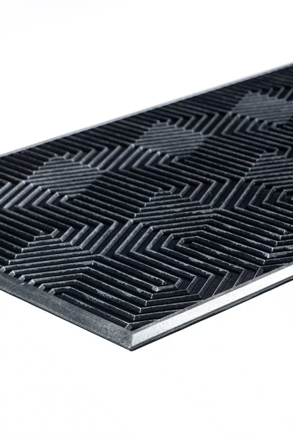 שטיח כניסה לבית גאומטרי אפור