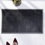 שטיח כניסה לבית גאומטרי אפור