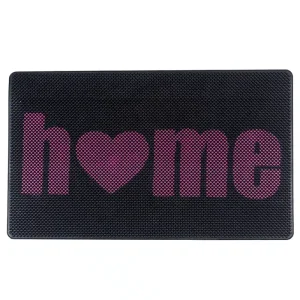 שטיח כניסה לבית הום Home שחור ורוד