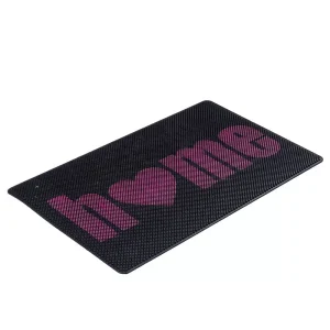 שטיח כניסה לבית הום Home שחור ורוד