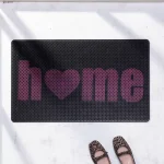 שטיח כניסה לבית הום Home שחור ורוד