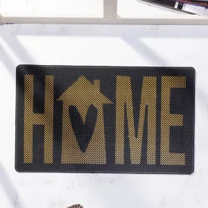 שטיח כניסה לבית הום Home שחור זהב