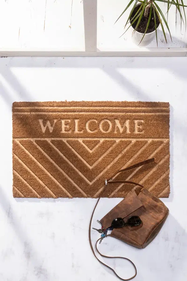 1588_3 שטיח כניסה וולקם Welcome פסים