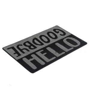 שטיח כניסה לבית Hello-Goodbye שחור אפור