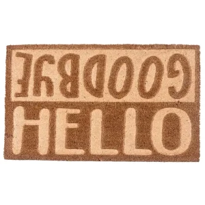 שטיח כניסה לבית Hello-Goodbye בז'