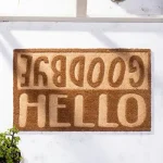 שטיח כניסה לבית Hello-Goodbye בז'