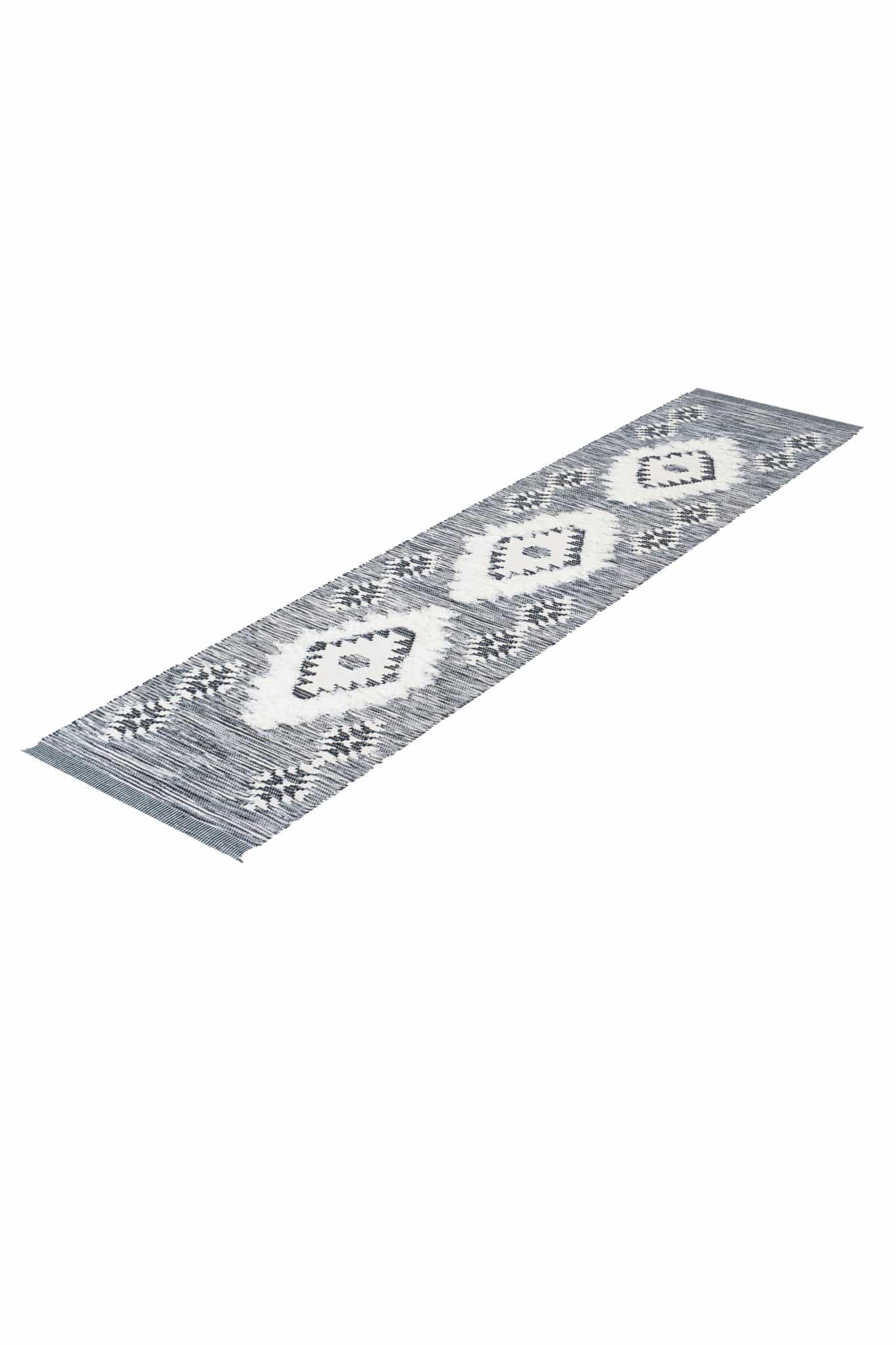 שטיח נורדי ראנר שחור לבן