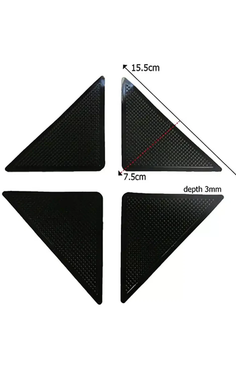 סט משולשי סיליקון לקיבוע השטיח ומניעת החלקה