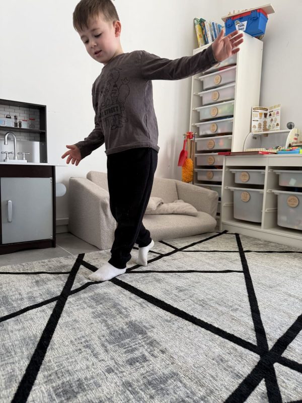 שטיח מנילה HAILEY כסף שחור