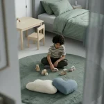 שטיח שאגי מויו MO45 ירוק עגול, boys bedroom, Modern, Natural Daylight, styled props.
