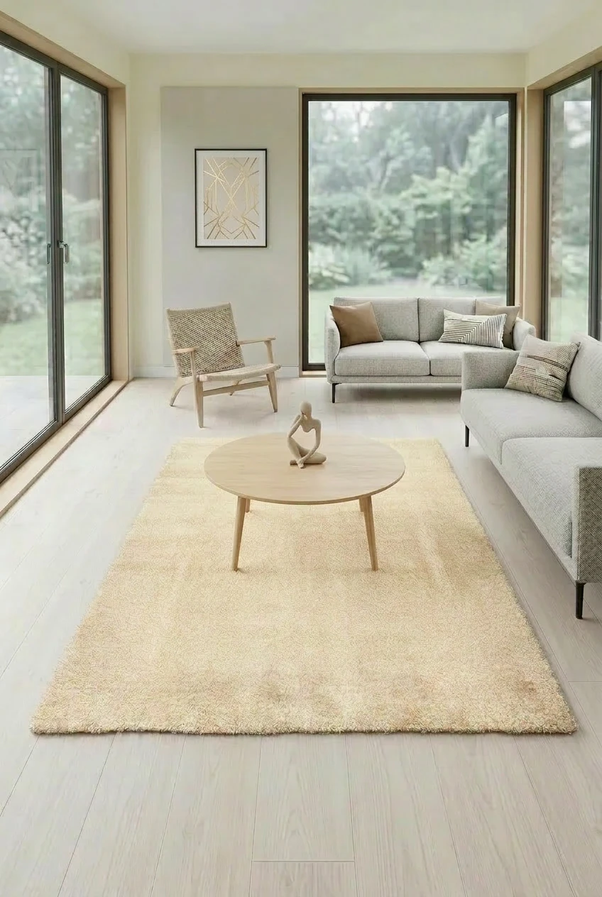 שטיח ג'קי שמנת, Sunroom , Scandi Neutrals, Modern, Studio Clean, styled props.