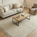 שטיח לאבין LAB40 שמנת, Living Room, Scandi Neutrals, Modern, Studio Clean, styled props.