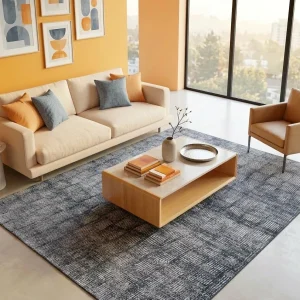 שטיח סיטי B540A, Living Room, Golden Hour (Sunwashed), Modern, Studio Clean, styled props.
