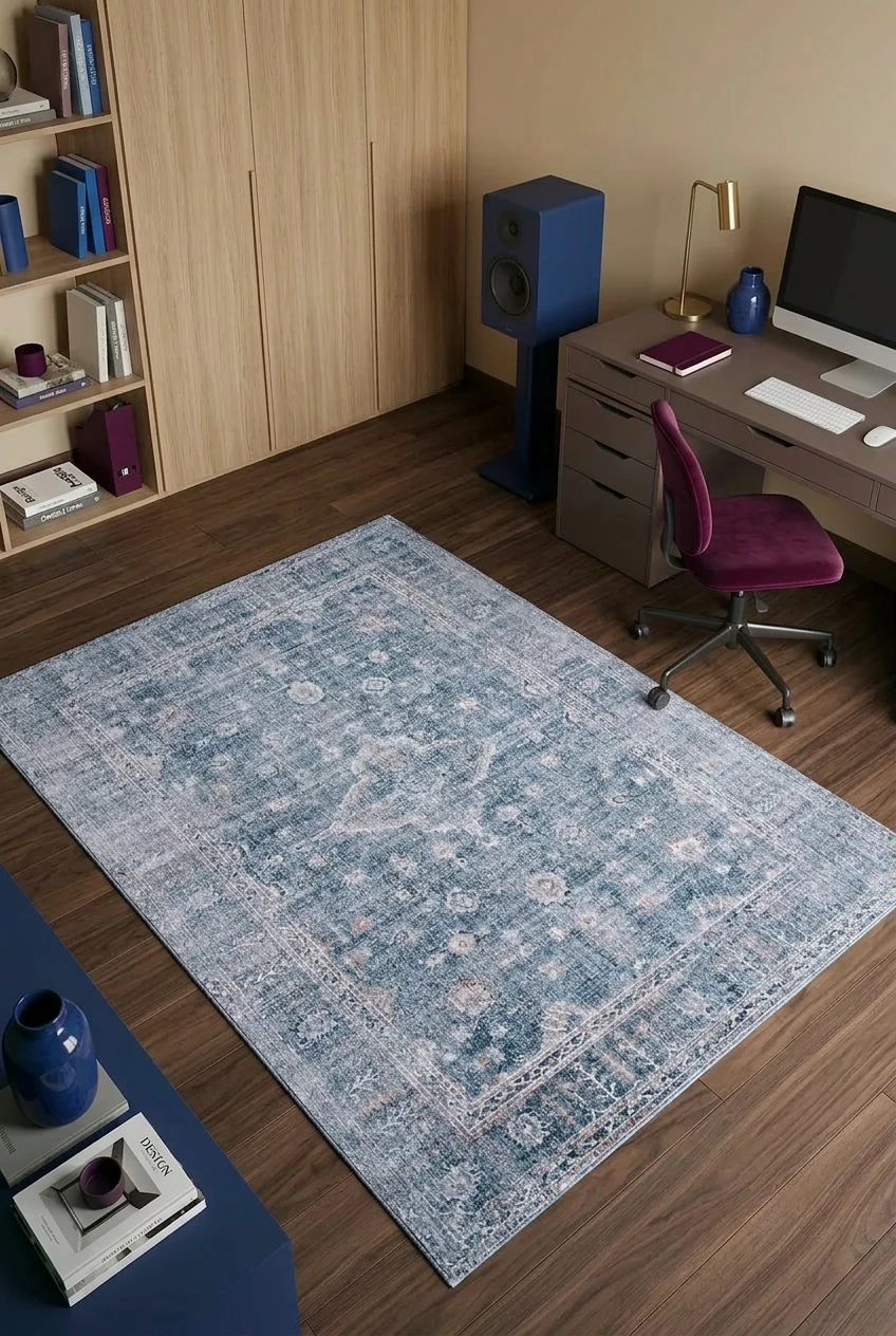 שטיח סיטי B515A, Home Office , Jewel Tones, Modern, Studio Clean, styled props.