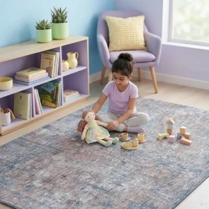 שטיח סיטי B512A, girls bedroom, Soft Pastels, Modern, Natural Daylight, lifestyle props.