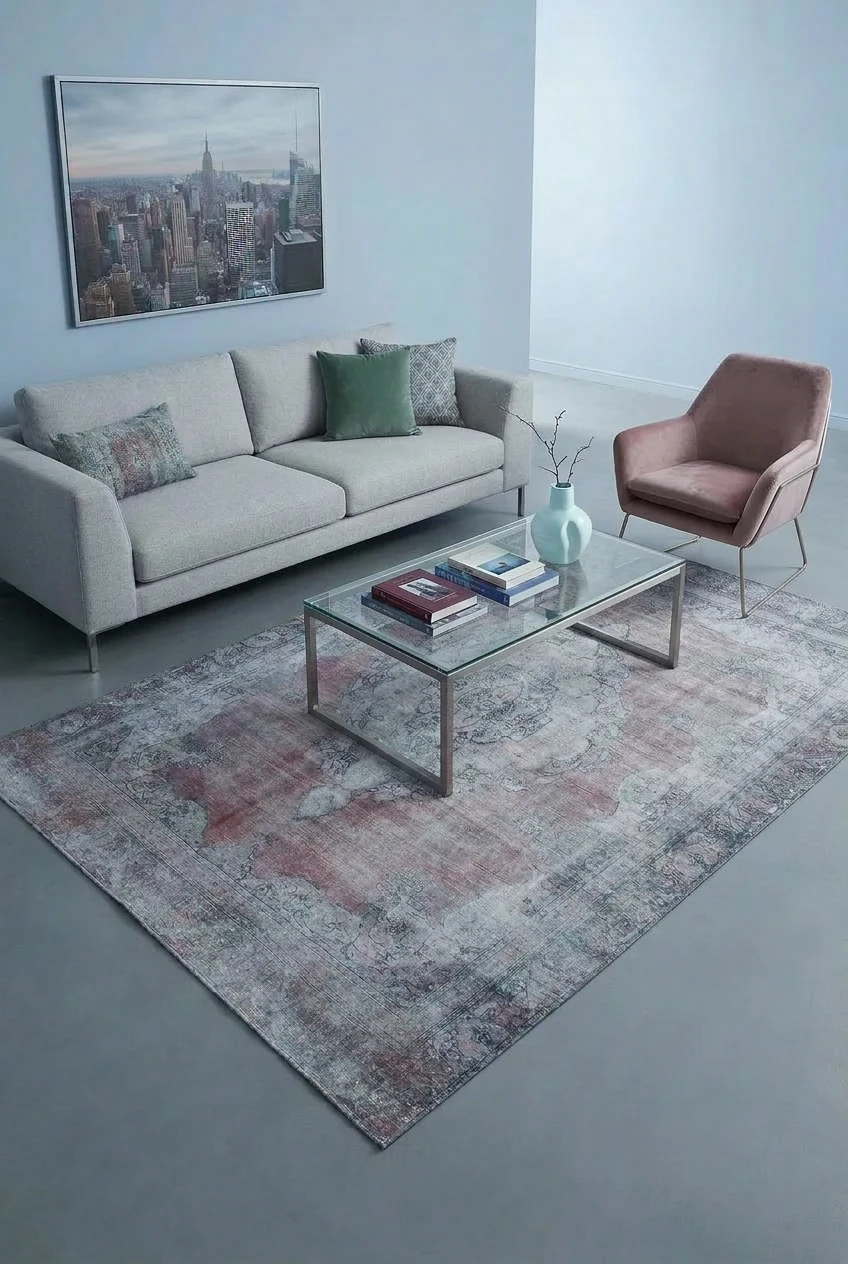 שטיח מרנטה GABORO, Living Room, Cool Serenity, Modern, Studio Clean, styled props.