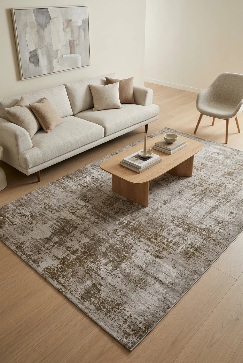 שטיח גאיה D152J, Living Room, Scandi Neutrals, Modern, Studio Clean, styled props.