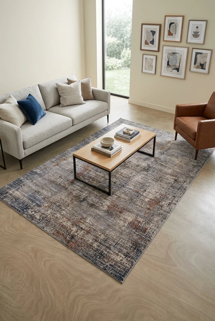 שטיח סיטי KB60A, Living Room, Scandi Neutrals, Modern, Studio Clean, styled props.