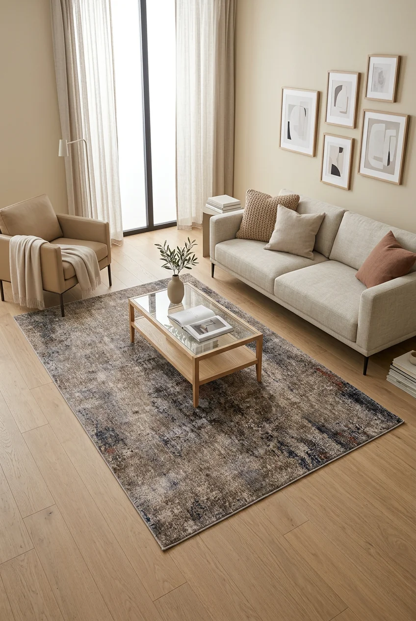 שטיח סיטי KB57A, Living Room, Scandi Neutrals, Modern, Studio Clean, styled props.