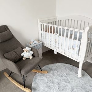 שטיח שאגי מויו MO80 תכלת עגול